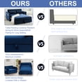 thumbnail image 4 of Aukfa 3 in 1 Convertible Sofa Bed, 55" Velvet Loveseat Sleeper with 2 Pillows & USB Port, Blue, 4 of 8