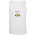 thumbnail image 1 of Mardi Gras King White Adult Tank Top - Medium, 1 of 1