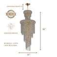 thumbnail image 3 of Crystal Chandelier Modern lighting 10 lights 16"x36" in Gold color with original Crystals, 3 of 4