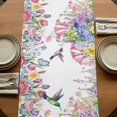 thumbnail image 5 of Table Runners 70 Inches Long Dress Scarves, Watercolor Flowers Farmhouse Coffee/Dining/Kitchen Table Decor, Holiday Table Runner, Spring Hummingbird Butterflly Floral 13x70 Inch, 5 of 9