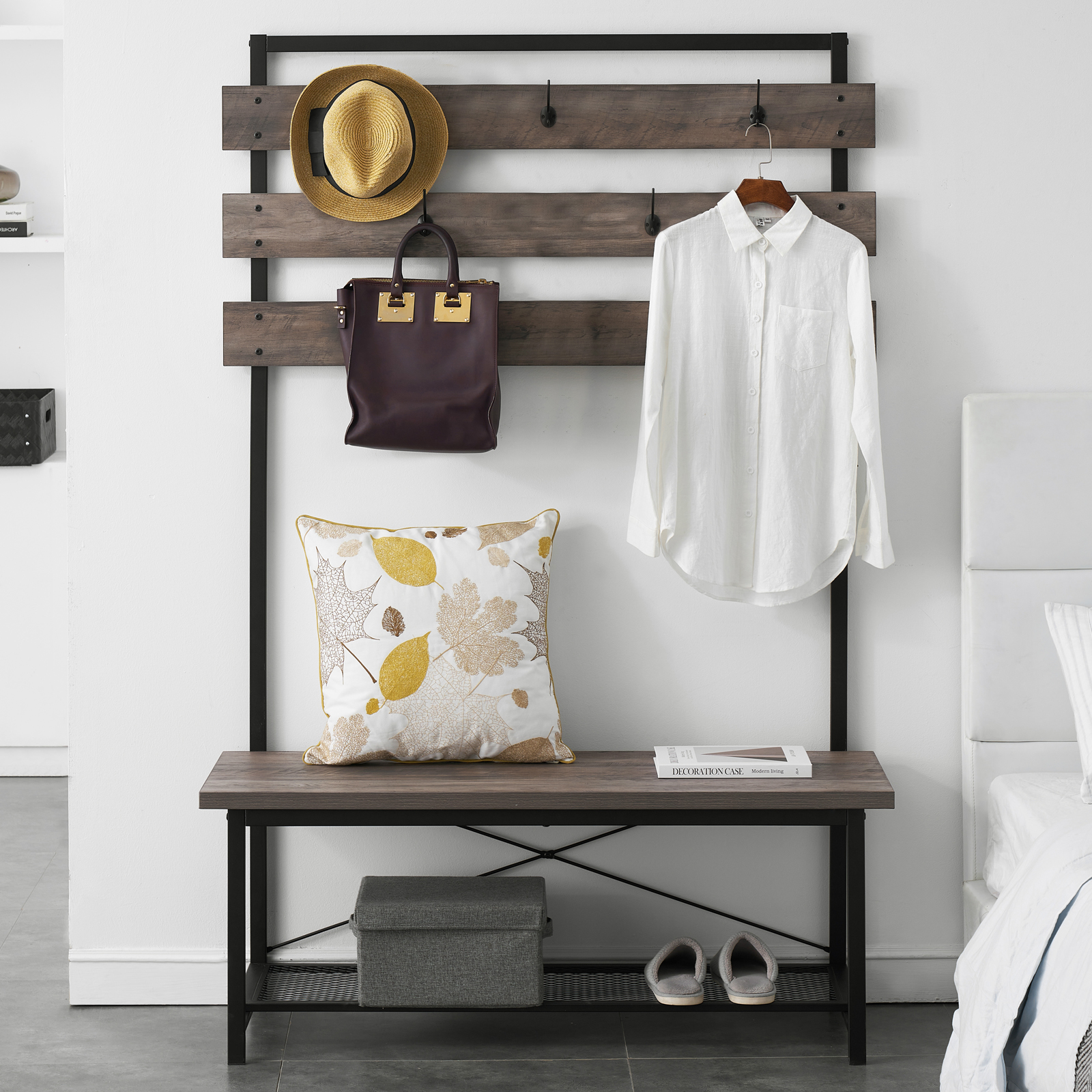 Weird Mentality Few welkom hall tree bench with coat rack Invoice