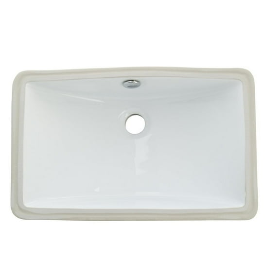 Kingston Brass Courtyard White China Undermount Bathroom Sink with Overflow Hole