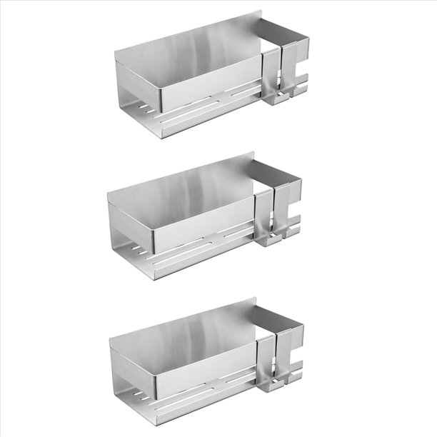 3X Estante de Ducha Estante de Ducha de Acero Inoxidable Sin Perforar Cesta de Ducha para Cuarto de Baño Ducha Organizador Estantes de Baño