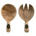 thumbnail image 3 of Bloomingville 7 Inches Mango Wood Salad Servers with Bamboo Wrapped Handles and Printed Drawstring Bag, Natural and Black, Set of 2, 3 of 3