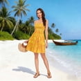 thumbnail image 6 of Dailycode Summer Dresses for Women Strapless Casual Beach Cover Ups Leaves Watermelon Starfish Tube Top Sundress, 6 of 8