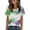 #196-Green, variant on Taylonsss Women's Vintage Gradient Printed Round Neck Short Sleeve T-Shirt Casual Sports Top for Fitness and Daily Wear Comfortable Stretch Breathable Fabric for Spring Summer