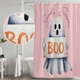 thumbnail image 5 of Pink Halloween Shower Curtain, Waterproof Shower Curtains for Bathroom, Cute Ghost Modern Art Washable Fabric Bathtub Curtain Set Bath Decor with 12 Hooks Standard 72"x72", 5 of 8