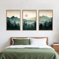 thumbnail image 2 of Large Boho Mountain Framed Wall Art Set,Watercolor Pine Tree Wall Painting,Abstract Foggy Green Forest Artwork,Modern Nature Sunrise Wall Decor for Living Room,Bedroom,Office-16 x24 x3, 2 of 6
