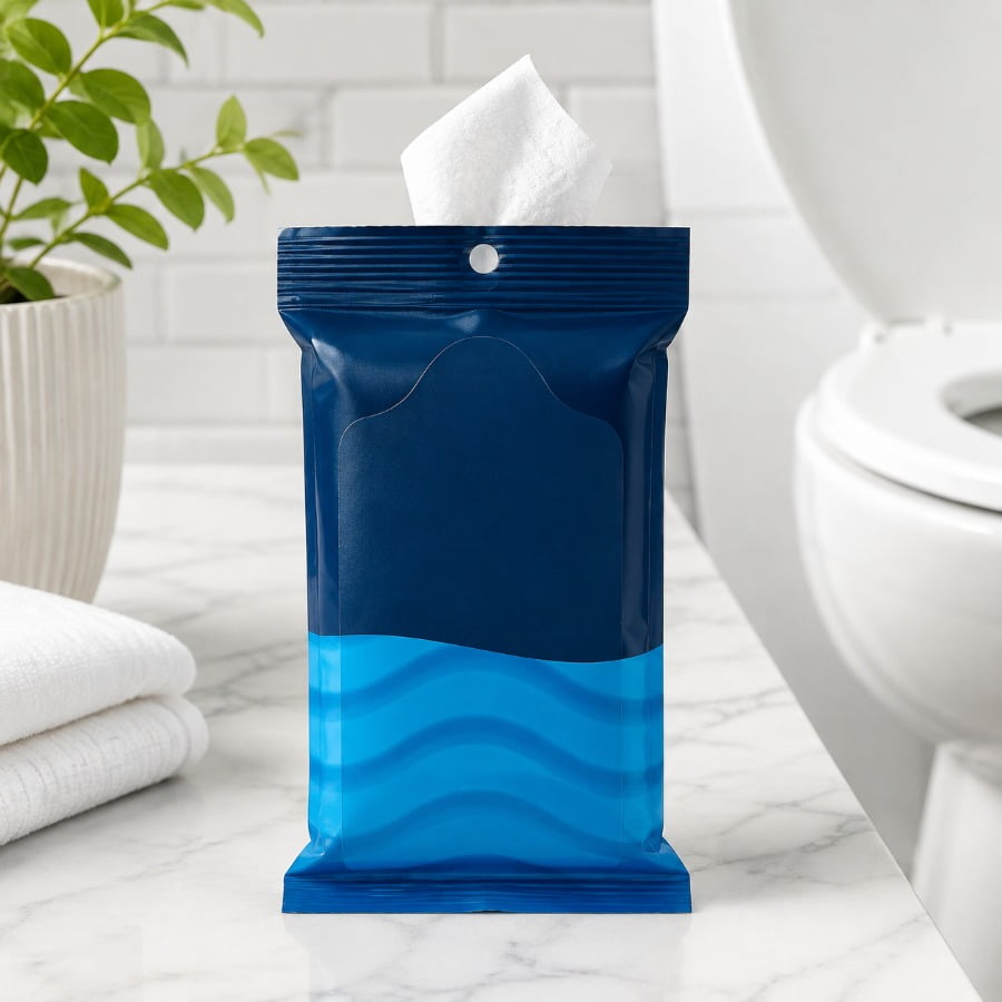 Flushable Disposable Wet Wipes, 14 Count Fresh Scent Personal Cleansing Wipes for Bathroom Travel On‑the‑Go