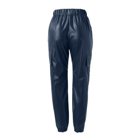 

TOWED22 Womens Scrub Jogger Pants Pants Solid Leisure Drawstring Women s and Pants Wide-Leg Color Print Drawstring and Sports Women Work Office Navy S