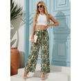 thumbnail image 2 of Valcatch Women Wide Leg Pants High Waisted Palazzo Pants Beach Work Casual Flowy Tie Knot Trousers with Pockets, 2 of 9