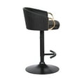 thumbnail image 5 of Solstice Adjustable Black Faux Leather Swivel Barstool With Black Powder Coated Finish and Gold Accents, 5 of 8