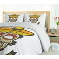 thumbnail image 5 of Ambesonne Day of Dead Duvet Cover Set, Skull with Sombrero, 2-Calking, Yellow White Ivory, 5 of 7