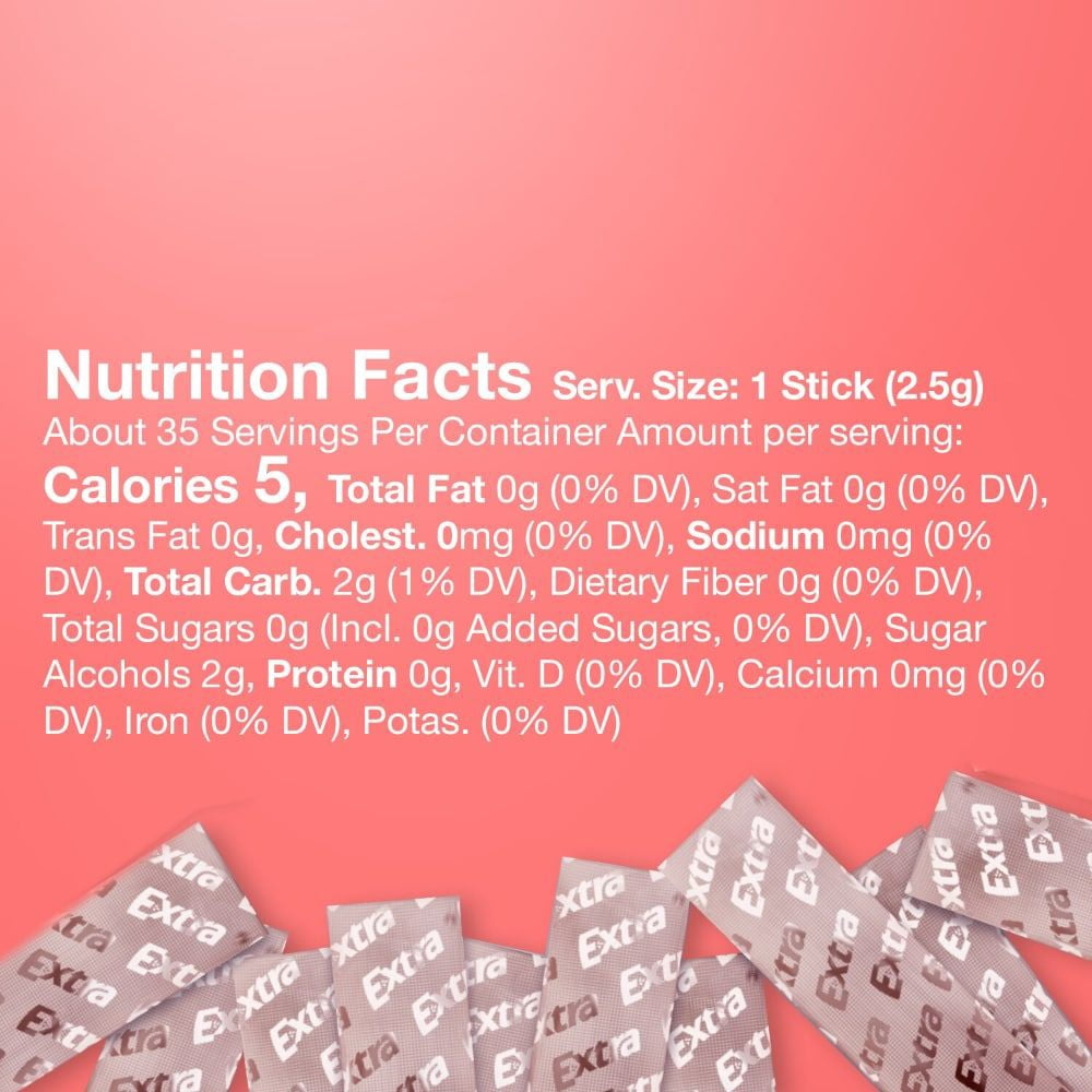 Extra Sweet Watermelon Sugar Free Chewing Gum Mega Pack 35 pc - Pack of 3