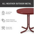 thumbnail image 4 of YANG2 Griffith Weather Resistant Retro Metal Outdoor Side Table for Patio, Deck, Porch, Coral Red, 4 of 7