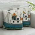 thumbnail image 3 of Nawypu  Ocean Beach Pillow Covers Nautical Summer Sea Theme Cushion Covers Starfish Lighthouse Sailboat Anchor Sea Shell Coastal Throw Pillow Cases for Home Bed Decoration, 3 of 5