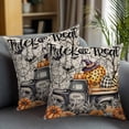 thumbnail image 2 of Throw Pillow Covers 18x18 Inch Set of 2 Orange Pumpkin Truck Halloween Decorative Pillow Covers Trick Or Treat Cobweb Cushion Cover Pillowcase for Sofa Couch Bed Home Decor, 2 of 9
