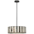 thumbnail image 2 of Robert Louis Tiffany Black Drum Pendant Chandelier 20" Wide Tiffany Style Black White Striped Art Glass Fixture for Kitchen, 2 of 6