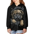 thumbnail image 4 of chaqlin Pug Hoodies for Girls Boys Size 6-7 Trendy Y2K Zip up Hoodie Sweatshirts Kids Long Sleeve Jackets Casual Full Zip Hooded Coat with Kangaroo Pocket, 4 of 6