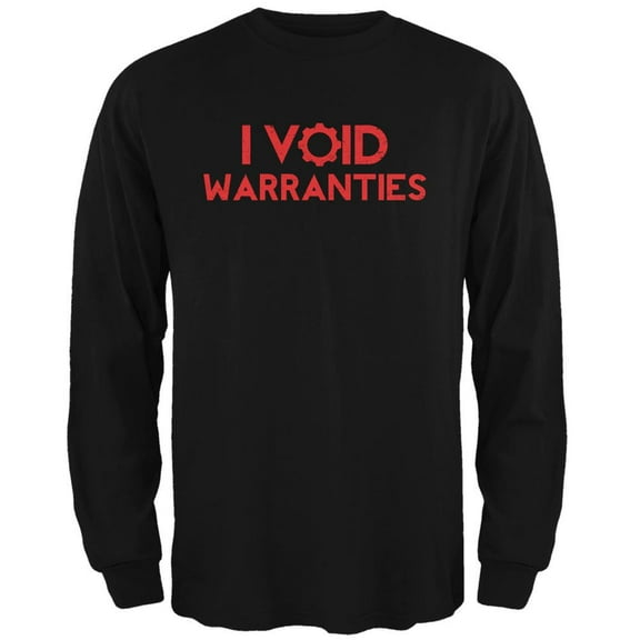 Automotive I Void Warranties Black Adult Long Sleeve T-Shirt - X-Large