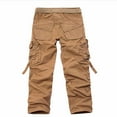 thumbnail image 3 of Jinhomg Loose Fit Cargo Pants for Men Casual Comfy Solid Outdoor Pants Heavyweight Full Length Straight Leg Work Pants with Multi Pockets 90% off Clearance Sale of Today Yellow 34, 3 of 9