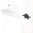thumbnail image 3 of Zanarzt Toddler Sun Hat Cotton Baby Sun Hat UPF 50+ Sun Protective Toddler Bucket Hat Summer Kids Beach Hats Wide Brim Outdoor Play Hat for Boys Girls White,6-12 Months, 3 of 3