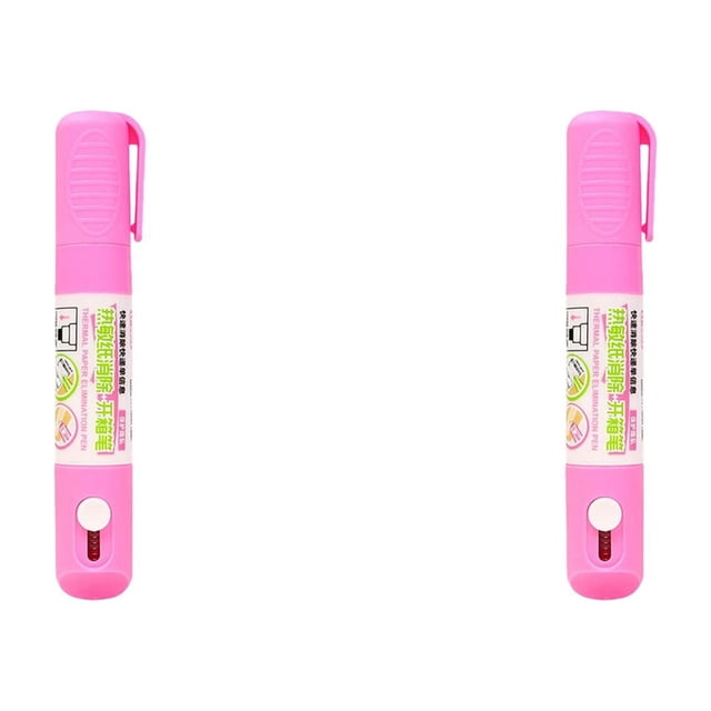 2Pc Thermal Ink Eraser Pens Thermal Erasable Pen For Office Desk,Plastic Pink