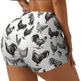 thumbnail image 2 of Xecao Funny Chicken Print Workout Shorts for Women Soft Smooth Gym Yoga Scrunch Active Tennis Workout Running Shorts, 2 of 9