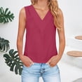 thumbnail image 2 of Duoif Womens Tank Tops V-Neck Business Tank, Cotton Linen Camisole Blouse Going Out Tops for Women Red S, 2 of 7