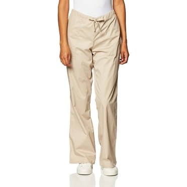 Scrubs for Women Workwear Core Stretch Drawstring Cargo Scrub Pants 4044, M, Khaki