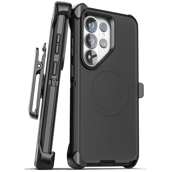 Encased for Samsung Galaxy S26 Ultra Case with Belt Clip Holster [Ranger Series] Heavy Duty Military Grade Protective Phone Case and Glass Screen Protector (Black)
