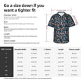 thumbnail image 5 of Honeii Playful Foxes Forest Blues Print Men’s Hawaiian Shirt,Classic Button-Down Short Sleeve Shirt, for Beach, Vacation, and Outdoor Activities,X-Large, 5 of 7