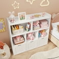 thumbnail image 2 of Toy Storage Organizer, Lofka Kids Bookcase with 3 Movable Drawers and 6 Open Shelves  for Nursery, Kids' Bedroom & Home, White, 2 of 10