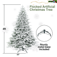 thumbnail image 2 of Tcbosik 4ft Prelit Flocked Artificial Christmas Tree with 150 Warm White LED Lights, Hinged Xmas Tree with 856 Branch Tips, Snowy White, 2 of 8