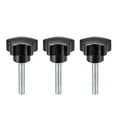 thumbnail image 1 of Uxcell M8 x 35mm Male Thread 38mm Head Star Knobs Zinc Plated Black 3 Pack, 1 of 5