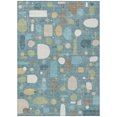 thumbnail image 2 of Addison Rugs Chantille Indoor/Outdoor Transitional Mid-century Modern Teal Machine Washable Rectangle Rug, 5' x 7'6", 2 of 8