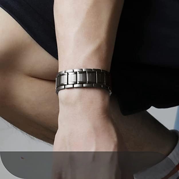 Wollet  Magnetic Bracelets for Men, Stainless Steel Bracelets with 3X Magnets，8.6inches（22cm）