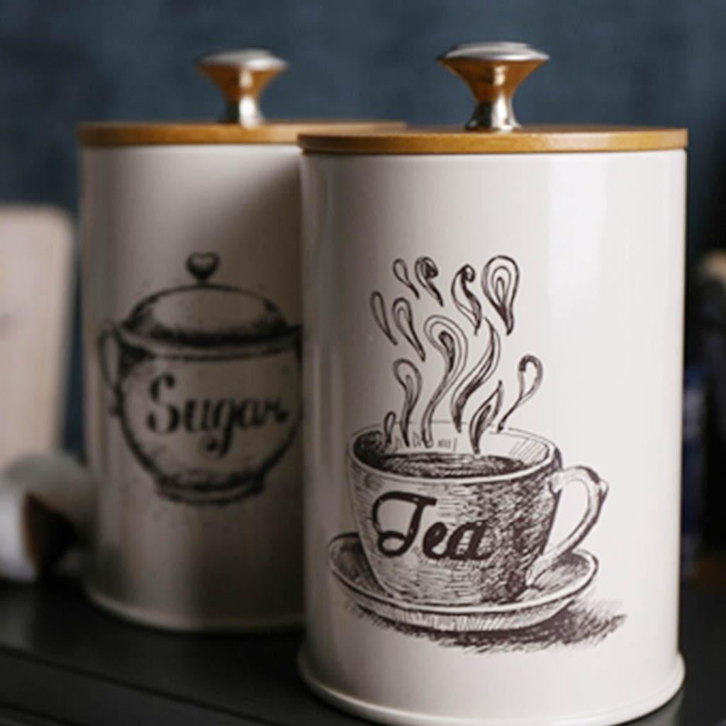 Colcolo Food Storage Containers Set with Lids, Canister Set for Kitchen Coffee Tea Sugar Container Counter Farmhouse Home Kitchen Décor
