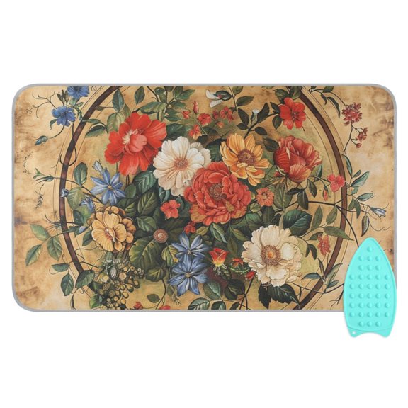 Vintage Medallion Floral Ironing Board Covers Heat Resistant Ironing Pad Mat Portable for Travel Washer Dryer Table