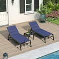 thumbnail image 2 of PURPLE LEAF Extra Large Outdoor Chaise Lounge 2 Pieces Aluminum Lounge Chair with Wheels Reclining Chair for Patio Pool Beach Sunbathing Navy Blue Oversized Lounger, 2 of 10