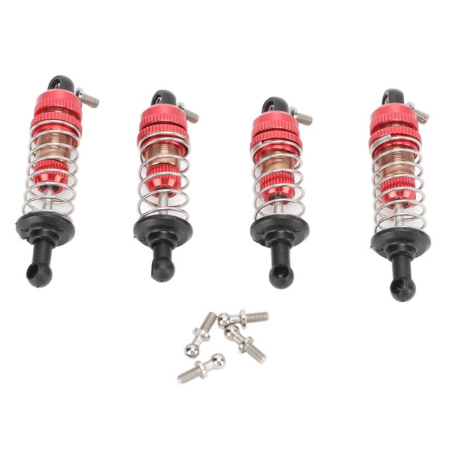 Amortiguador Delantero Y Trasero RC, Amortiguadores Hidráulicos RC Fácil Montaje Aleación De Aluminio Rojo Con Tornillo De Cabeza Esférica Para Modelo De Coche De Control ANGGREK RC Shock Damper