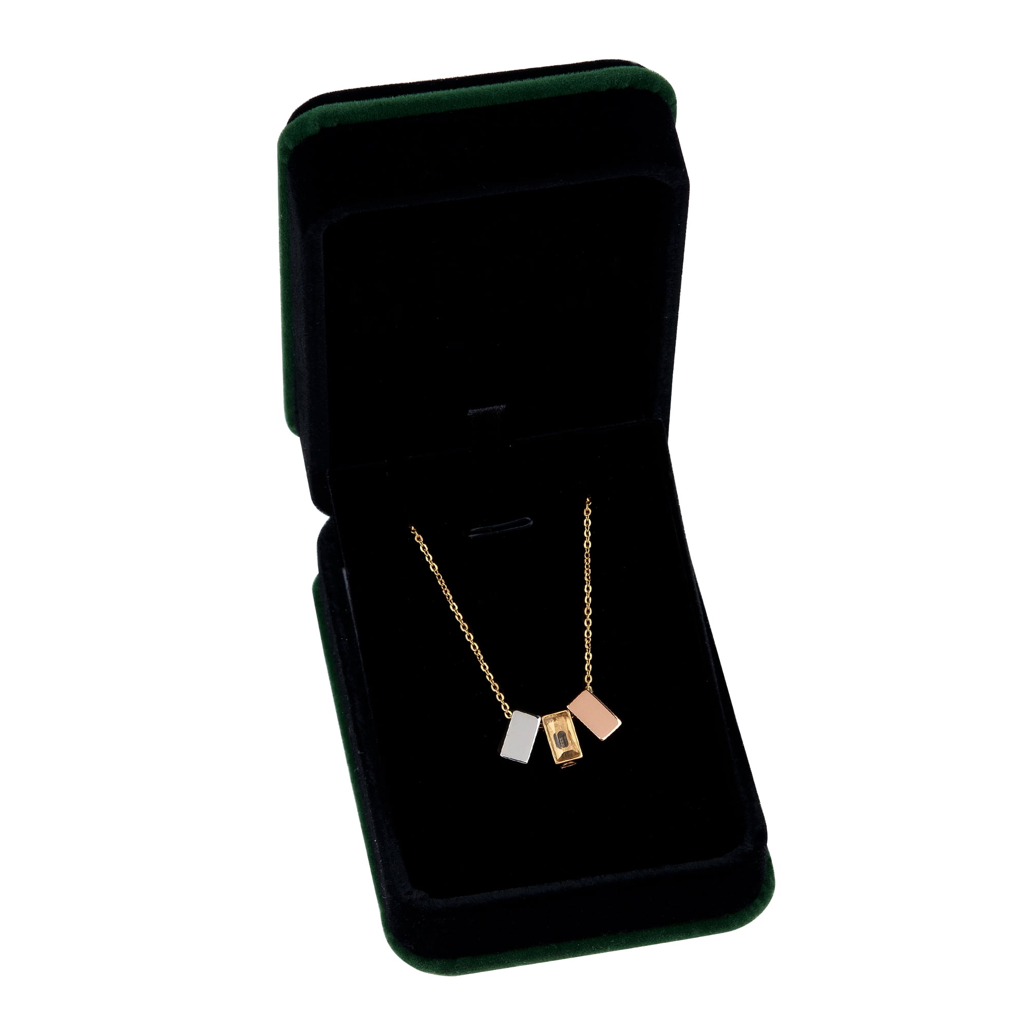 Anavia See You Cremation Necklace for Ashes, Mini See Through Urn Necklace, Mini Cube Cremation Pendant, Cremation Jewelry, Memorial Jewelry, Mini Urn w/ Multicolor Cubes-[Silver & Gold & Rose Gold]