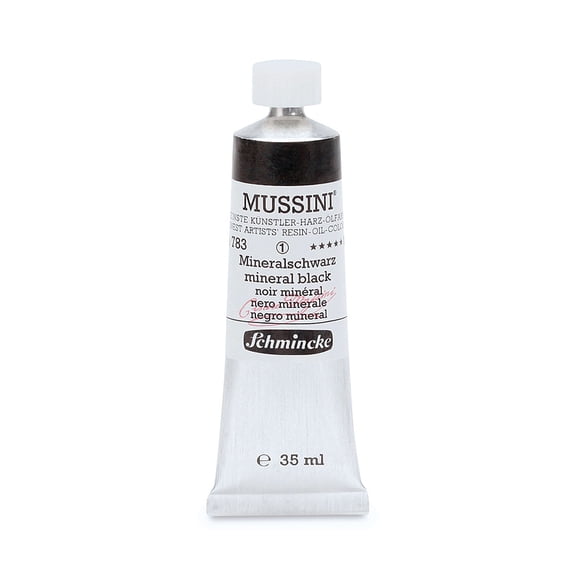 Schmincke Mussini Oil Color - Transparent, Mineral Black, 35 ml tube