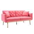 thumbnail image 4 of Modern Velvet Upholstered Loveseat Sofa, 2 Seater Button Tufted Couch with Metal Feet, 4 of 8