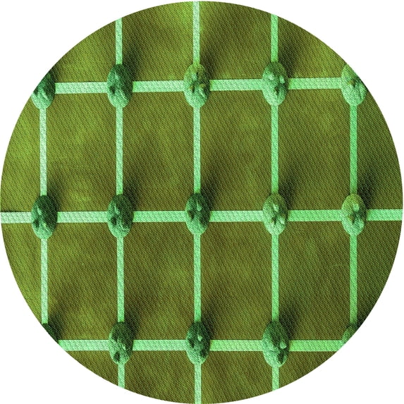 Ahgly Company Machine Washable Indoor Round Transitional Army Green Area Rugs, 5' Round