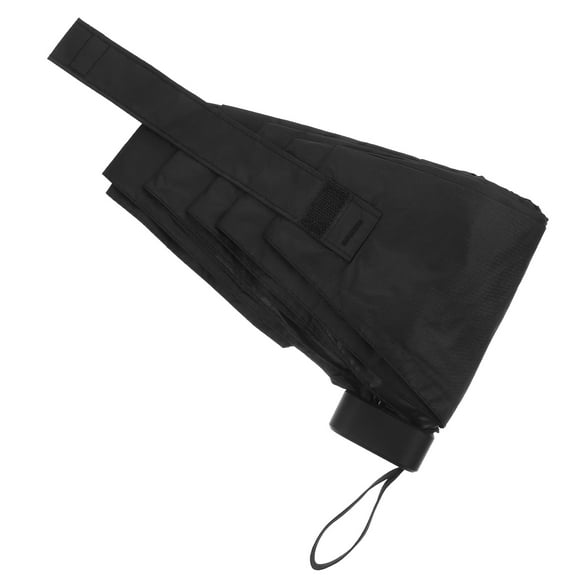 KONTONTY Sun Umbrella Small Travel Rain Sun Umbrella Black Rubber 1Pcs