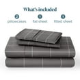 thumbnail image 5 of Bare Home Ultra-Soft Sheet Set - Premium 1800 Collection - Deep Pockets - 4-Pieces - King, Grid - Gray/White, 5 of 8
