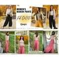thumbnail image 4 of Qaspx Palazzo Pants for Women Casual Wide-leg Pants Loose Drawstring Sweatpants with Pockets, 4 of 7