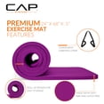 thumbnail image 3 of Esterilla de yoga CAP Barbell de alta densidad, 68 x 24 cm, 12 mm, color vino, 3 of 7