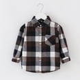thumbnail image 2 of TOWED22 Baby Jacket Toddler Boys Girls Winter Coats Button Plaid Flannel Lapel Shacket Warm Jacket Outerwear(Brown,18-24 M), 2 of 3